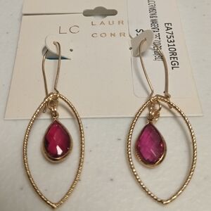COPY - LAUREN CONRAD MAGENTA EARRINGS